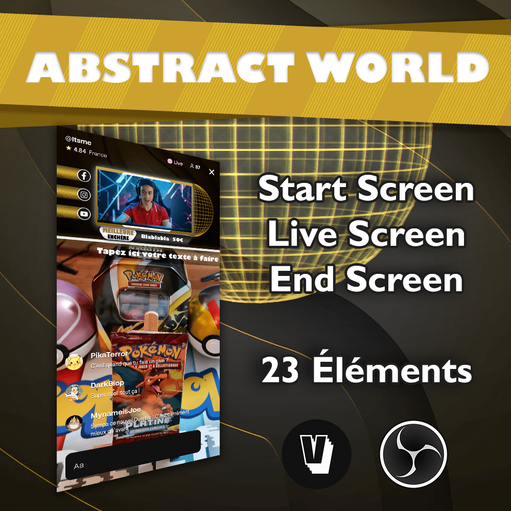 Pack overlay OBS pour Voggt Abstract World Jaune