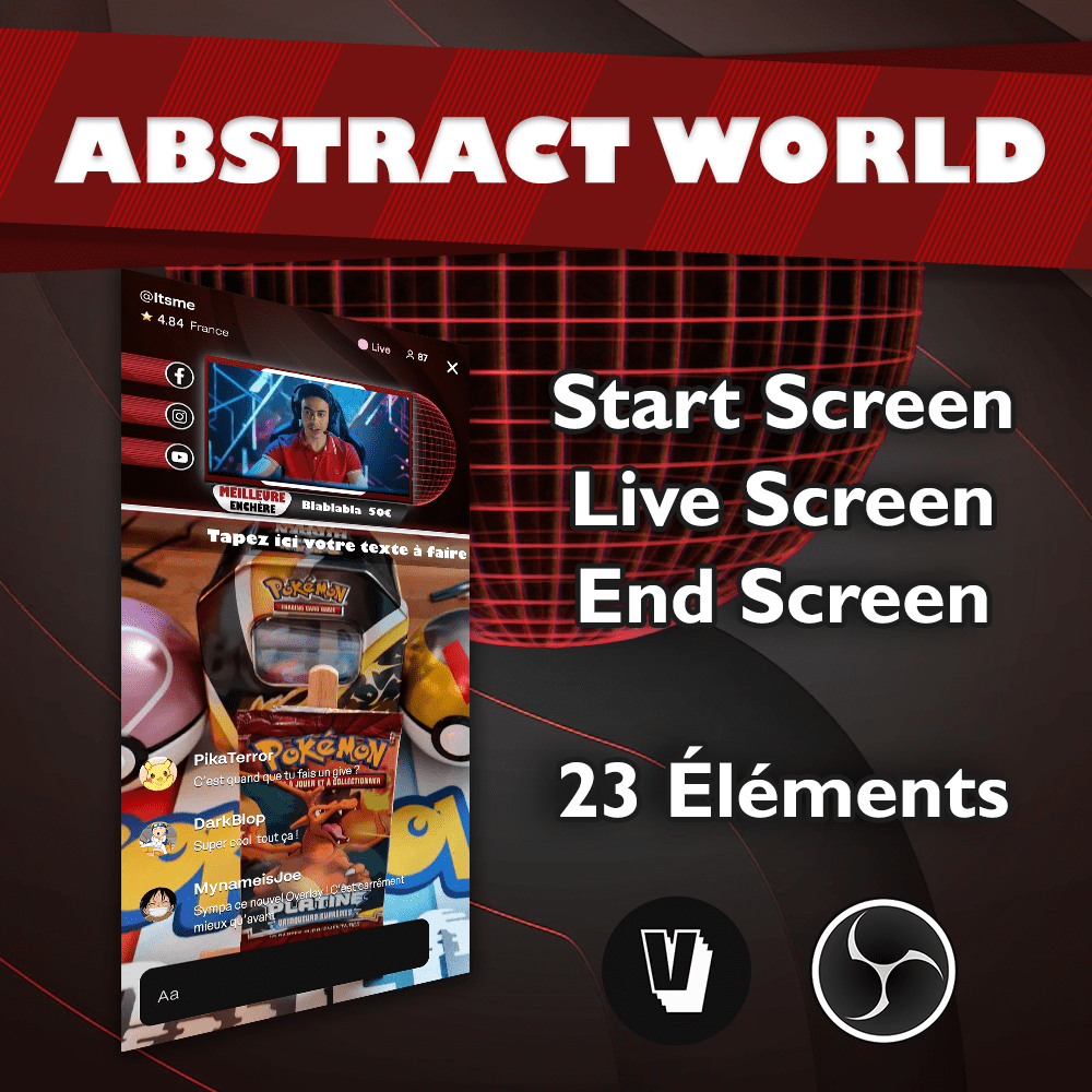 Pack overlay OBS pour Voggt Abstract World Rouge